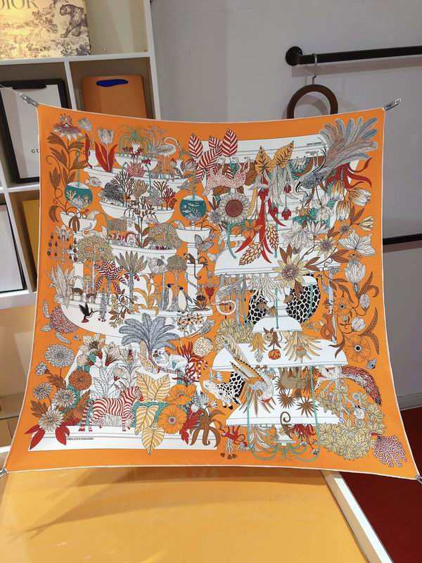 Hermes silk scarf 90X90cm E05 (2)